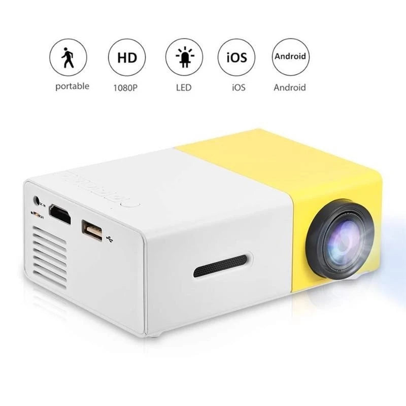 Mini Projetor Portátil Led 1080p 600 Lúmens Hdmi YG300 Envio Imediato!!!!